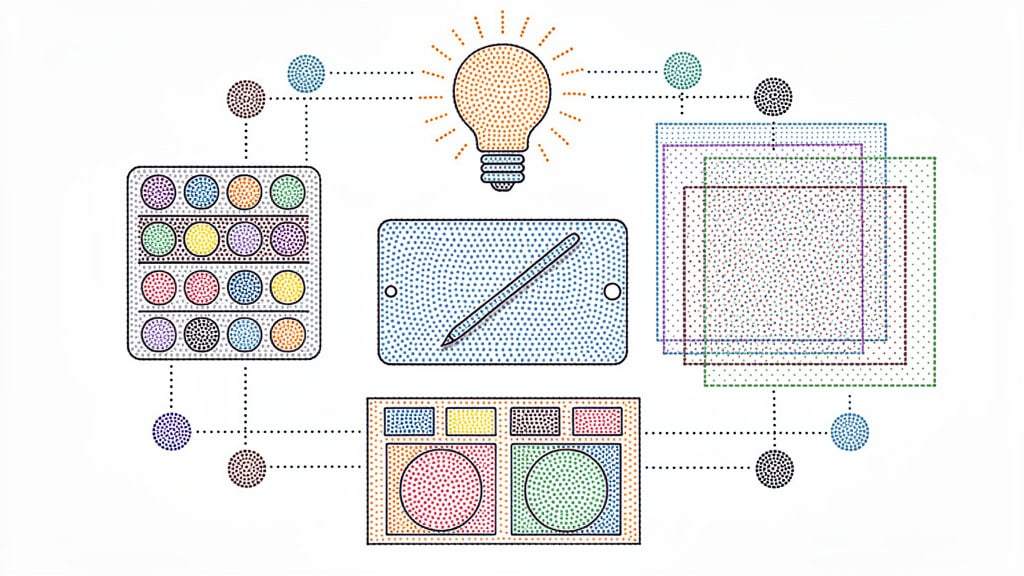 Ilustracja przedstawia schematy i elementy technologiczne i innowacyjne rozwiązania.